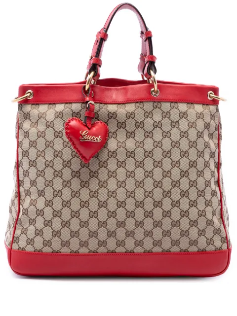 Gucci Pre-Owned 2016-2026 Medium GG Canvas Valentine Top Handle Bag satchel Red 77TI4PHG0JQGA7FA
