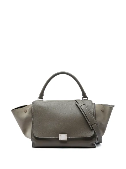 Celine Pre-Owned 2012 Medium Calfskin and Suede Trapeze satchel Brown HEZGT218RHDQTWI2