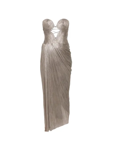 Maria Lucia Hohan cut-out lace-up maxi dress Brown HUDAMIDIFLFOIL