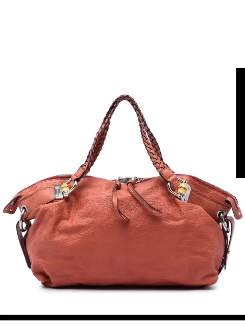 Gucci Pre-Owned 2016-2026 Medium Leather Bamboo Bar tote bag Orange IIECLIEZEYNERSWU