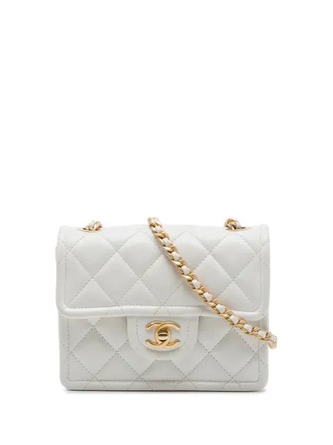 CHANEL Pre-Owned 2021 Mini Quilted Caviar Sweet Flap crossbody bag White A9UW2V4PK67SH0K1