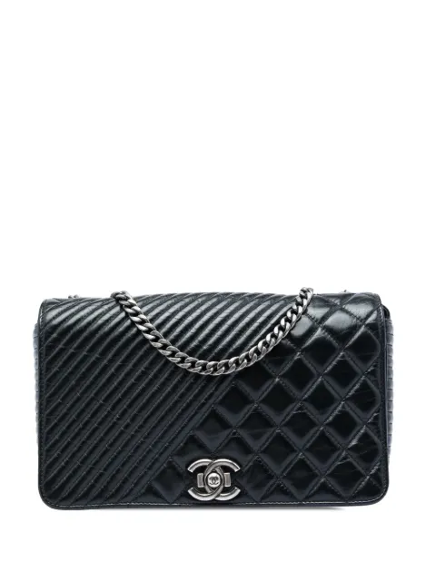 CHANEL Pre-Owned 2014-2015 Medium Quilted Aged Calfskin Coco Boy Flap shoulder bag Black APPWIEOLXDJFUA8I
