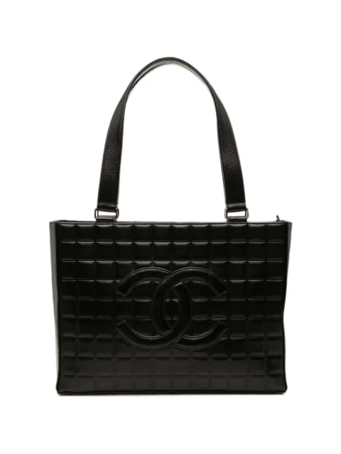 CHANEL Pre-Owned 2002-2003 CC Chocolate Bar Lambskin tote bag Black 9Z2QVQOA6061Q4HG