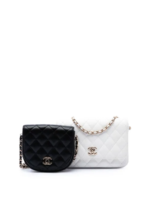 CHANEL Pre-Owned 2019 CC Quilted Lambskin Side Packs Flap crossbody bag White FH6Q7BO74O27DRZT