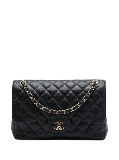 CHANEL Pre-Owned 2017-2018 Jumbo Classic Caviar Double Flap shoulder bag Black IJUH7874FT3WMS1I