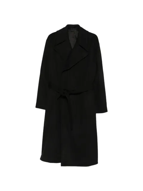 Caruso belted notch-lapels coat Black 508759MK500L