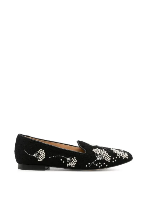 Arteana Alea floral-embroidered loafers Black AW26ALEBLASSFL