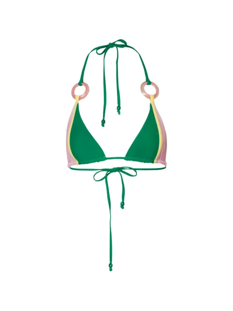 Baobab Zul ring-detail triangle bikini top Green 6051074