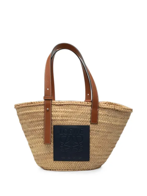 Loewe Pre-Owned 2021 Small Raffia Anagram Basket tote bag Neutrals 2ZMU78WG13ZEEGON