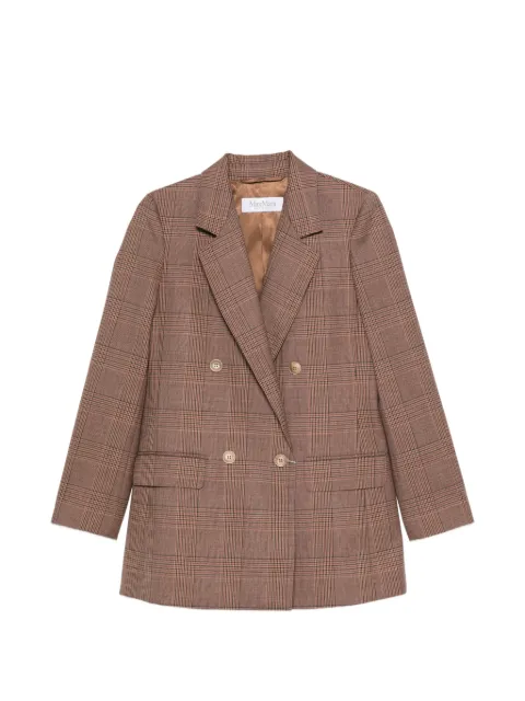Max Mara Prince of Wales check double-breasted jacket Brown 2621046052600