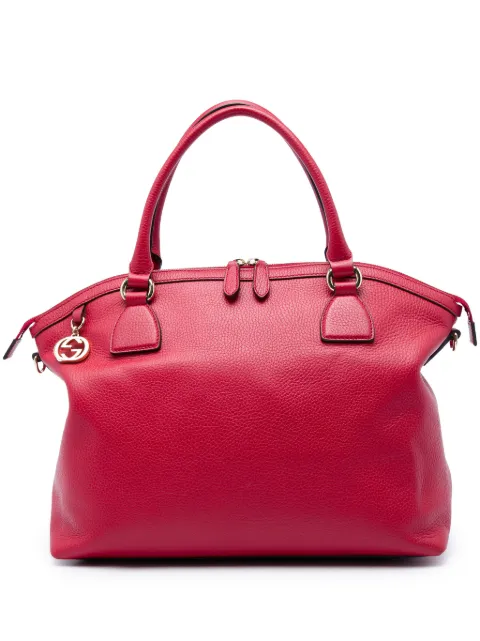 Gucci Pre-Owned 2016-2026 Large Dollar Calfskin GG Charm Dome satchel Red 48QTYBZKCRU19RB3