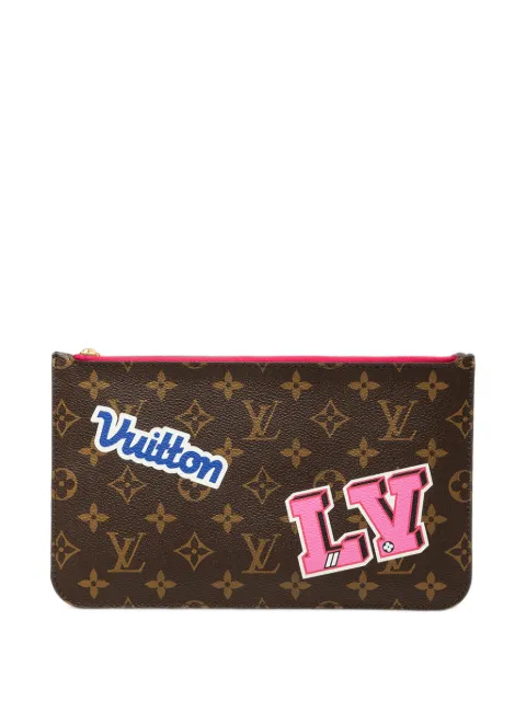 Louis Vuitton Pre-Owned 2018 Monogram Patches Neverfull MM pouch Brown 40KA716CRXMB0OJ1