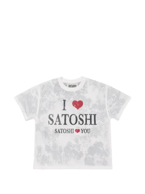 SATOSHI NAKAMOTO slogan-print cotton T-shirt White SS26TEE015