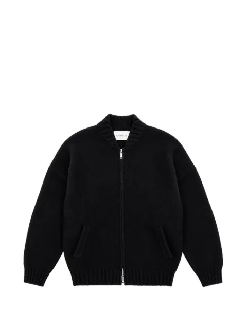 Laneus knit zip-up cardigan Black F6LAMAKJ082