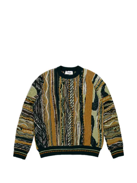 Laneus patterned jacquard-knit sweater Green F6LAMAKN068