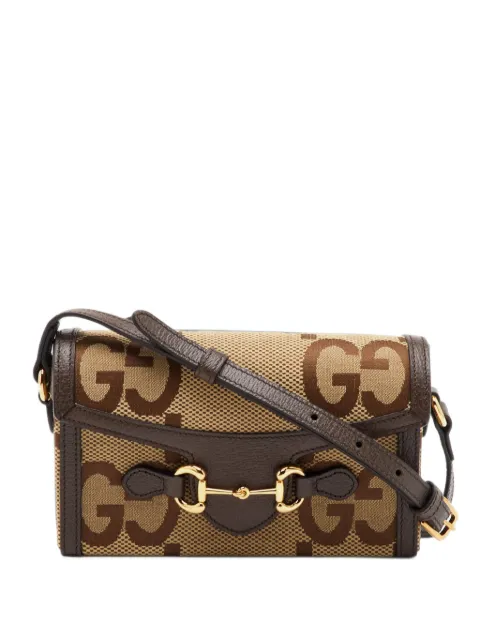 Gucci Pre-Owned Horsebit 1955 Jumbo GG cross body bag Neutrals 1401823