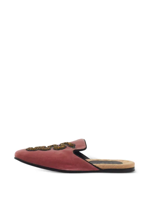 Gucci Pre-Owned Lawrence embellished-snake mules Pink 1405686