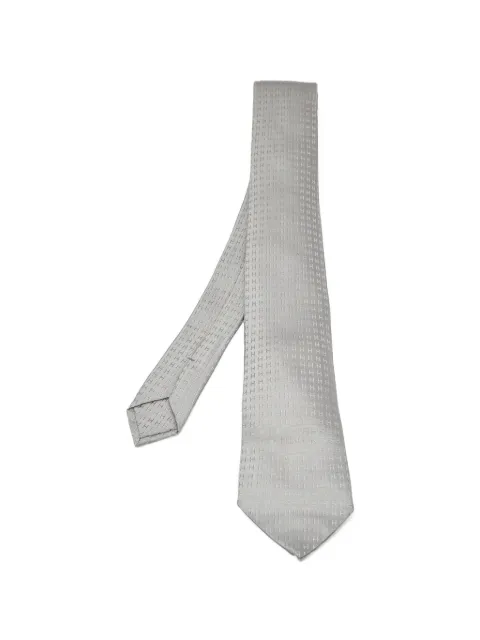 Hermès Pre-Owned Monogram Façonnée H jacquard tie Grey 1404880