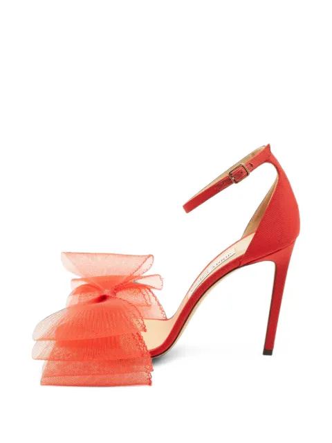 Jimmy Choo Pre-Owned Aveline new bow sandals Red 1405735