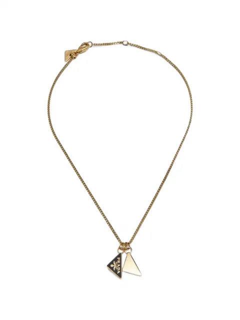 Prada Pre-Owned Symbole enameled triangle necklace Gold 1404876