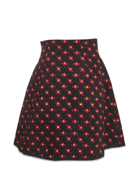 Miu Miu Pre-Owned floral-print flared mini skirt Black 1404951