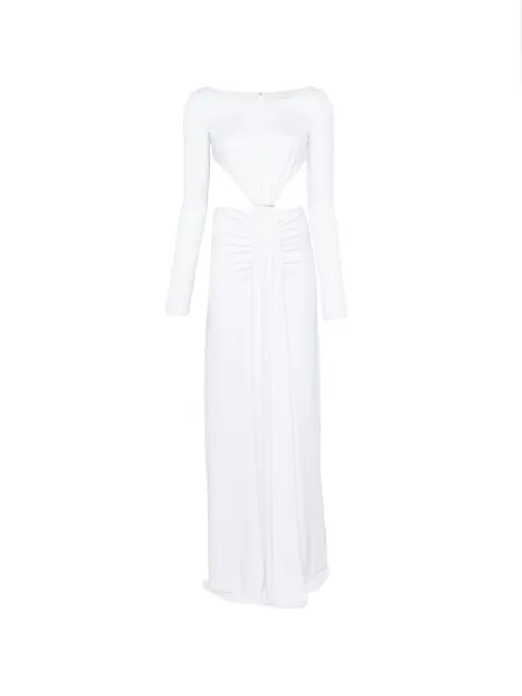 Elisabetta Franchi cut-out ruched maxi dress White ABR3467E2