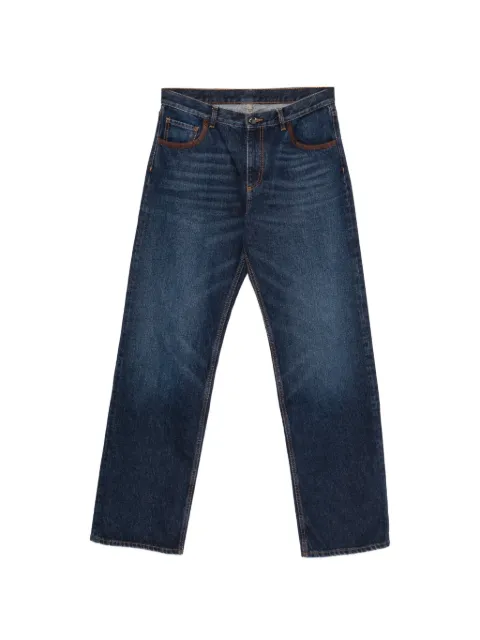 ETRO logo-patch straight-leg jeans Blue MRNB0021AC11M