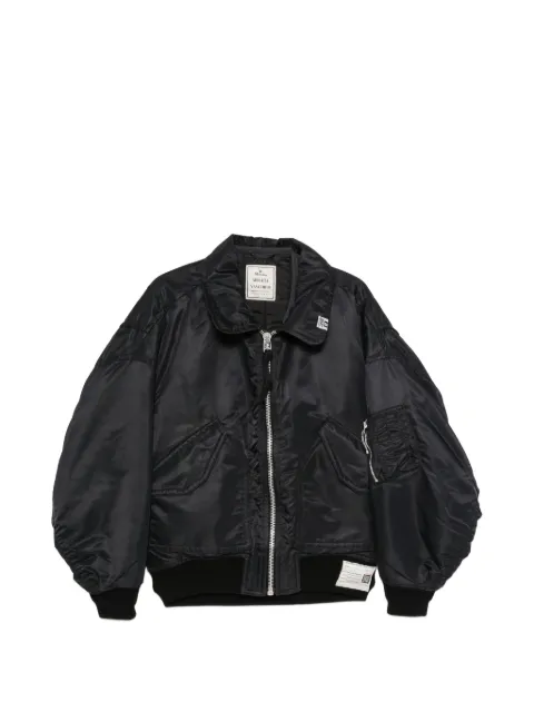 Maison MIHARA YASUHIRO ruched zip-up bomber jacket Black B17BL061