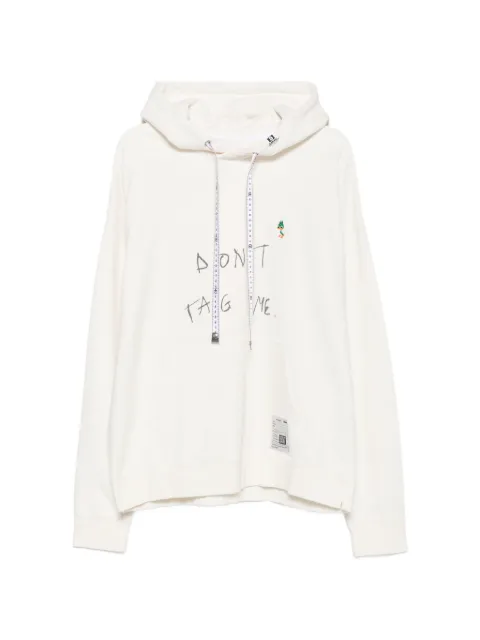 Maison MIHARA YASUHIRO slogan-print measuring-tape detail hoodie Neutrals J17HD771