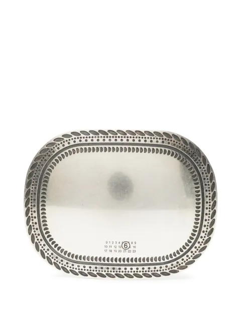 MM6 Maison Margiela engraved-logo belt buckle Silver SM7VK0034P9387954BURNISHEDPALLADIUM