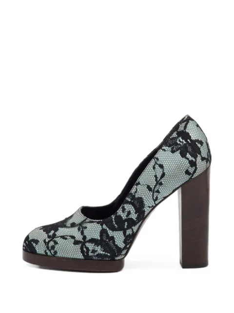 Gucci Pre-Owned floral lace pumps Blue 1403041