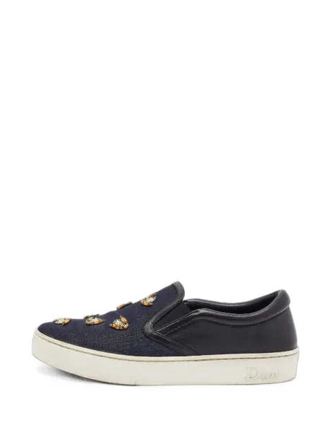 Christian Dior Pre-Owned Happy crystal-embellished sneakers Blue 1405057