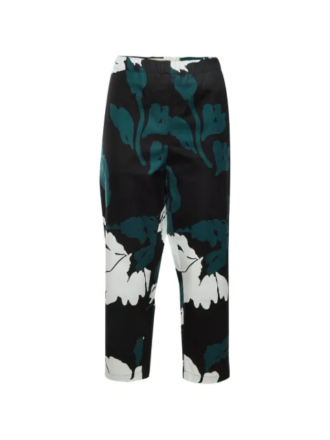 Marni Pre-Owned 2013 floral-print trousers Black 1404052