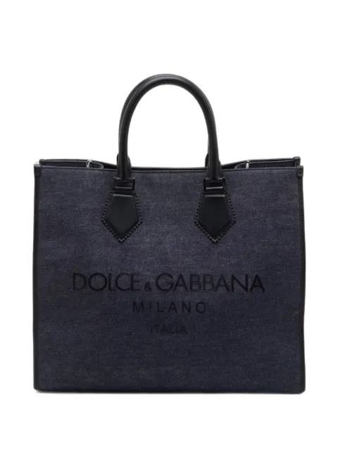 Dolce & Gabbana Pre-Owned large Edge logo-print tote bag Blue 1401794