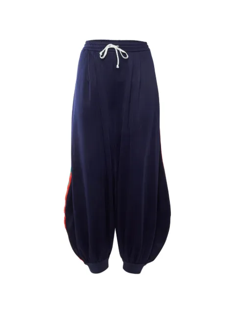 Gucci Pre-Owned Web stripes balloon-leg trousers Blue 1406429