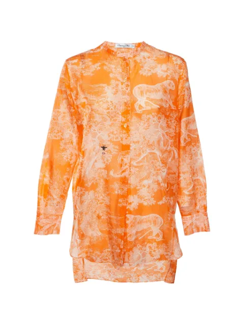 Christian Dior Pre-Owned Toile de Jouy print tunic Orange 1406443