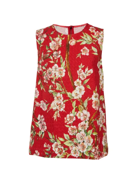 Dolce & Gabbana Pre-Owned cherry blossom print sleeveless blouse Red 1405211