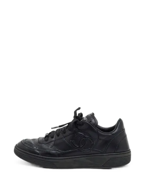 CHANEL Pre-Owned CC perforated sneakers Black 1404428