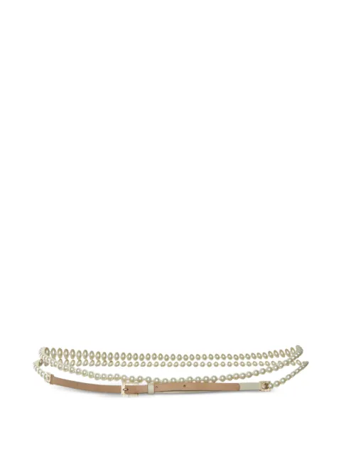 CHANEL Pre-Owned faux pearl CC slider belt Neutrals 1399911
