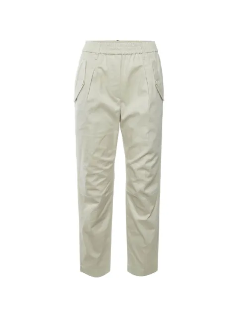Brunello Cucinelli monoli-detail pleated gabardine trousers Neutrals 1405661