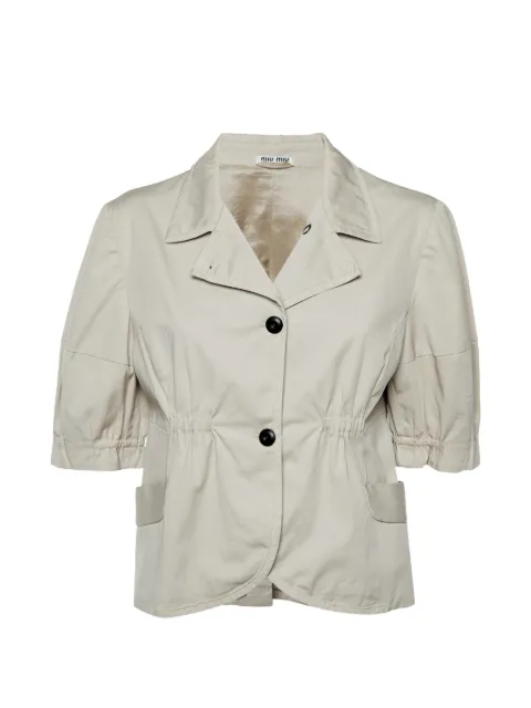 Miu Miu Pre-Owned button-front short-sleeve jacket Neutrals 1404103
