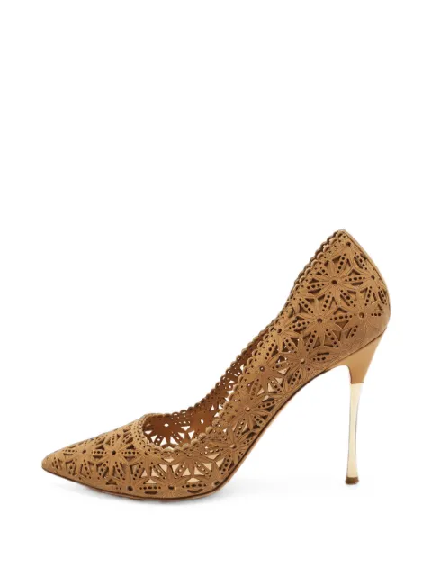 Nicholas Kirkwood laser-cut pointed-toe pumps Neutrals 1405388