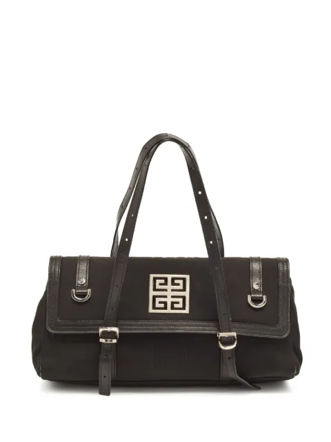 Givenchy Pre-Owned Greca leather shoulder bag Black 1404883