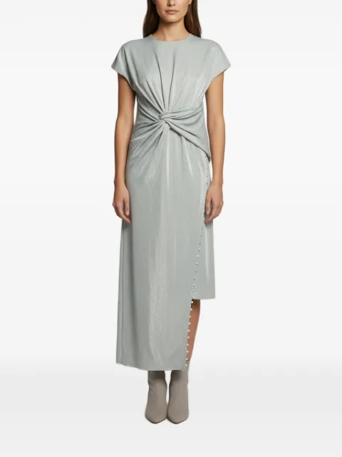 Lanvin Pre-Owned asymmetric draped midi dress Green 1404960