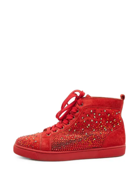Christian Louboutin Pre-Owned Louis crystal-embellished sneakers Red 1404565