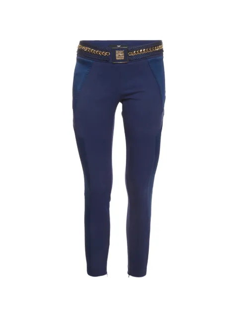 Elisabetta Franchi logo-plaque cropped trousers Blue 1403449