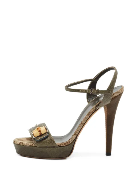 Gucci Pre-Owned bamboo-detail platform sandals Green 1407449