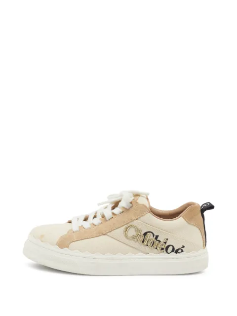 Chloé Pre-Owned Lauren embroidered sneakers Neutrals 1405768