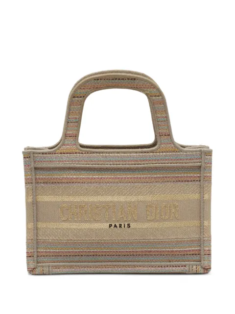 Christian Dior Pre-Owned 2021 mini Book embroidered tote bag Neutrals 1406441
