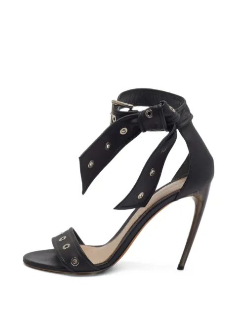Alexander McQueen Pre-Owned eyelet-detail buckle sandals Black 1406861